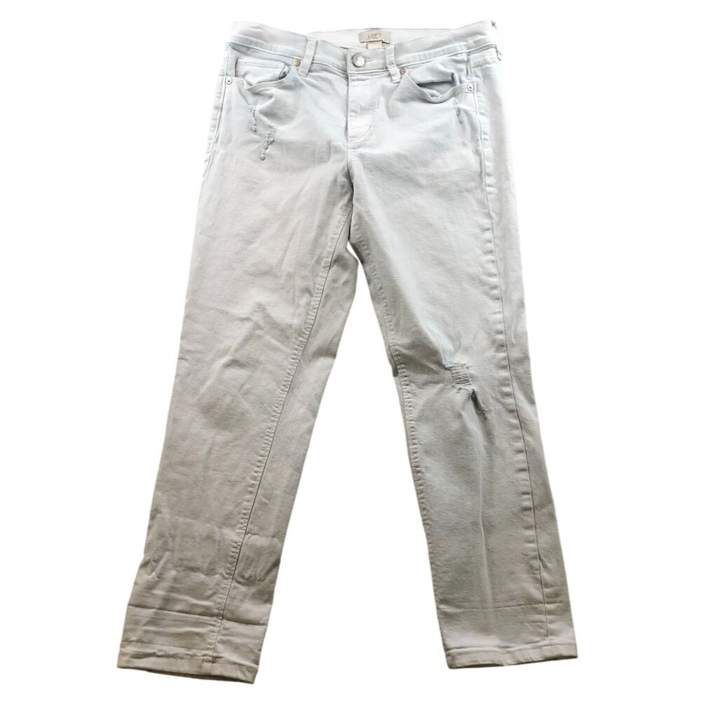 Loft Womens Jeans Size 6 Modern Denim Cropped Straight Casual Distressed Classic